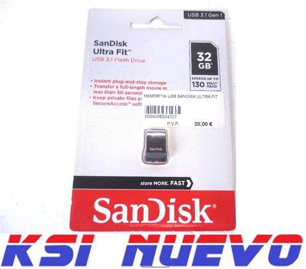 MEMORIA USB SANDISK ULTRA FIT 3.1 32GB