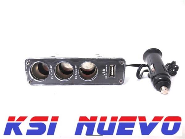 ADAPTADOR MULTIPLE MECHERO COCHE USB