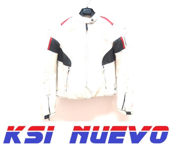 CHAQUETA MOTO CUERO BLANCA MUJER KUM T42