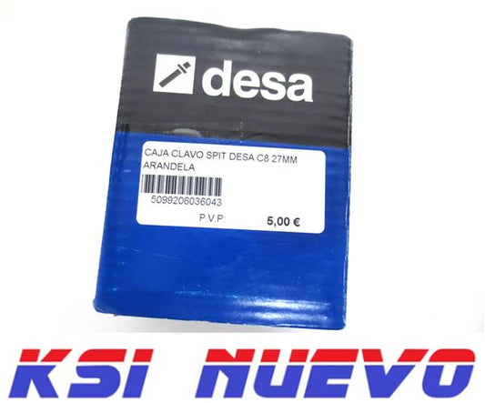 CAJA CLAVO SPIT DESA C8 27MM ARANDELA