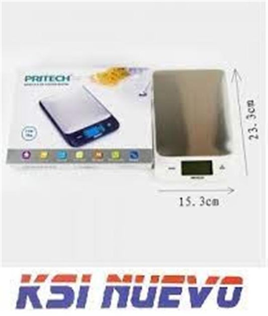 BASCULA COCINA PESO PRITECH CC-906 ACERO